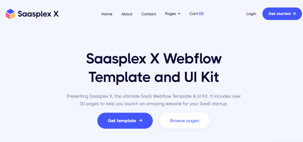 10+ best webflow saas templates - Saasplex X