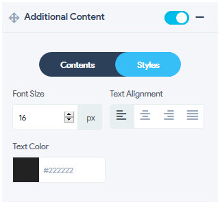 Container Additional Content - Styles