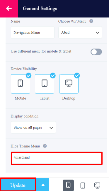 How to Open the Header Button in Another Window - Customise the existing menu 