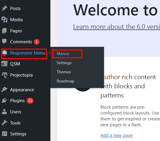 How to Open the Header Button in Another Window - Customise the existing menu