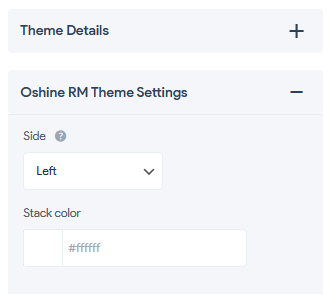 Oshine RM Theme - Theme Settings