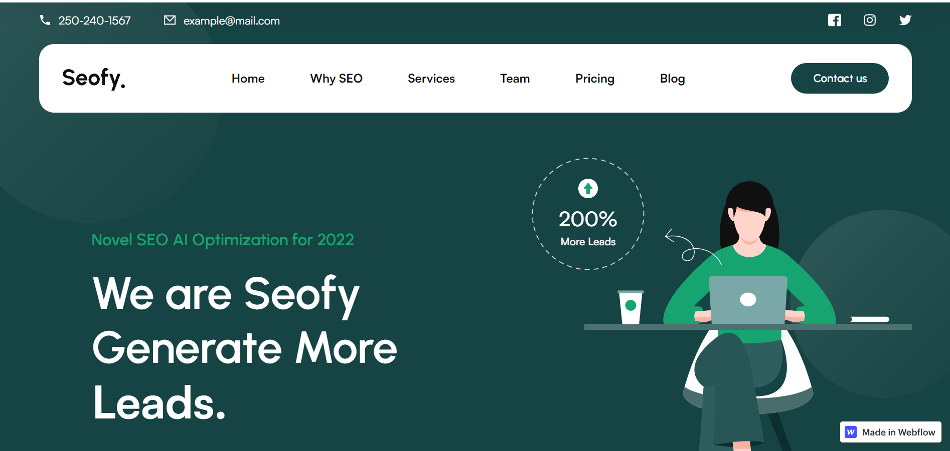 Seofy - Best Webflow Saas Templates