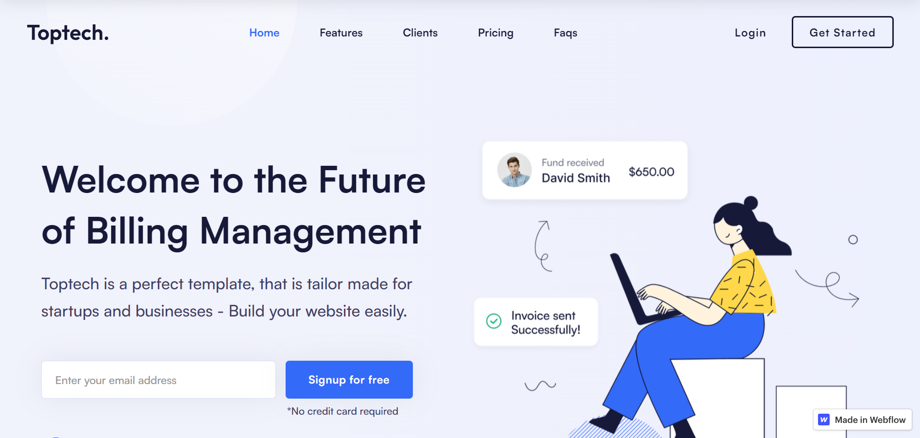 Toptech - Best Webflow Saas Templates