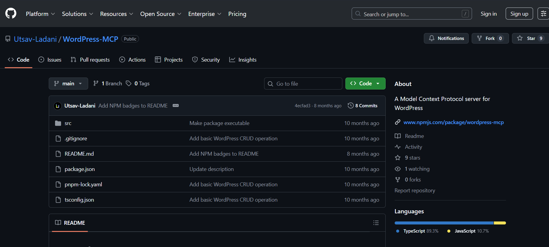 Utsav Ladan WordPress MCP