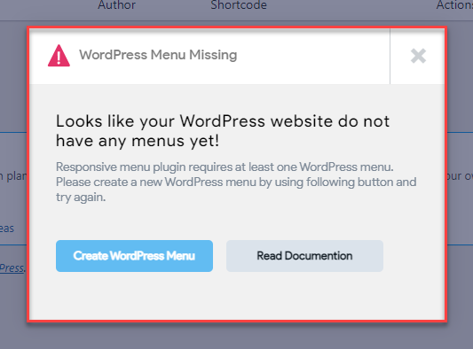 WordPress Menu Missing
